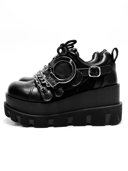 Y2K Handcuffs Velcro Platform SHOES [S0000008558]