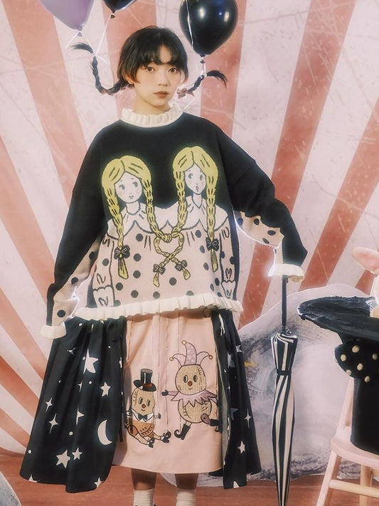 Embroidered printed skirt【s0000003608】