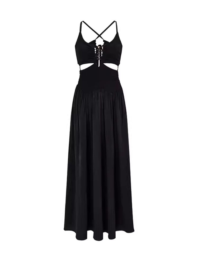 Hollow Out Backless Holiday Dresss0000008174  SCULTURE