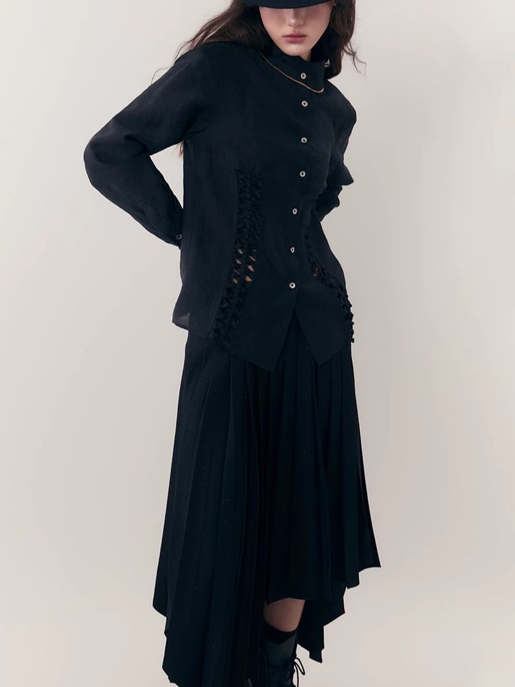 Irregular Mid-length Pleated Half-body Skirt【s0000006395】