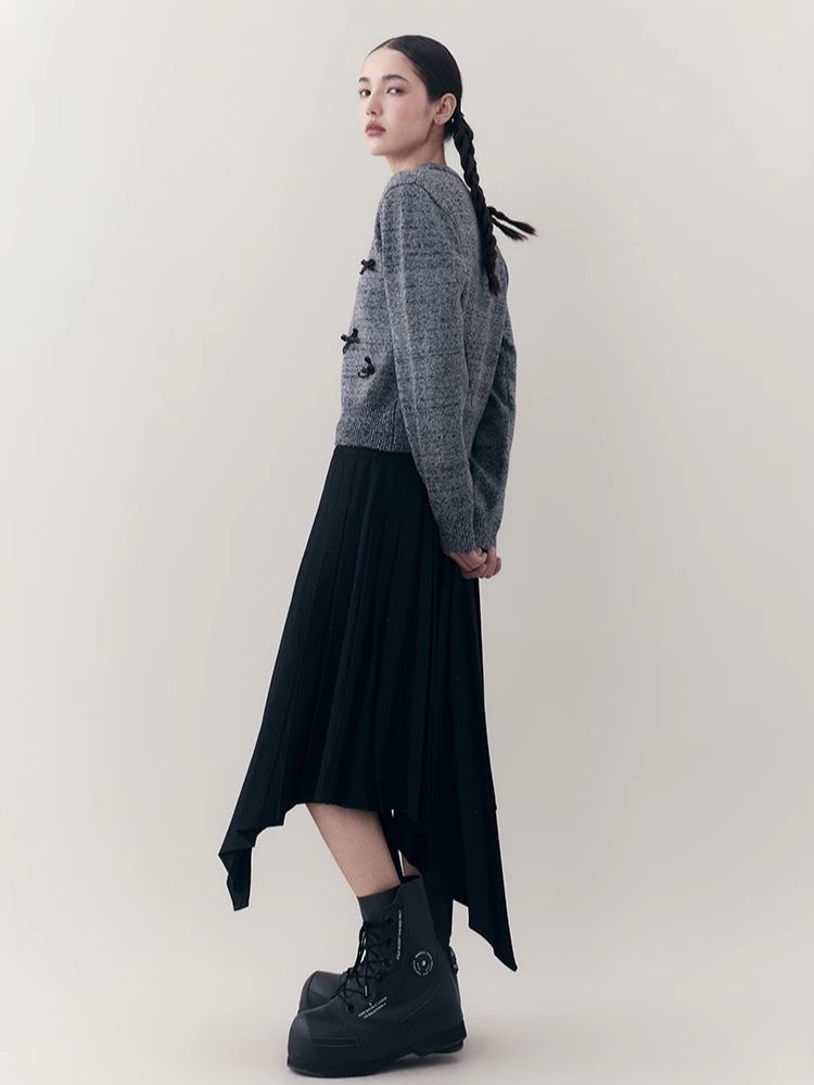 Irregular Mid-length Pleated Half-body Skirt【s0000006395】