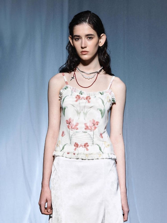 Irregular Aged Printed Mesh Suspenders【s0000007919】