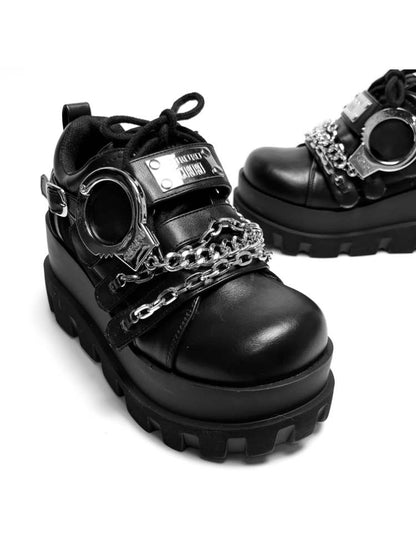 Y2K Handcuffs Velcro Platform SHOES [S0000008558]