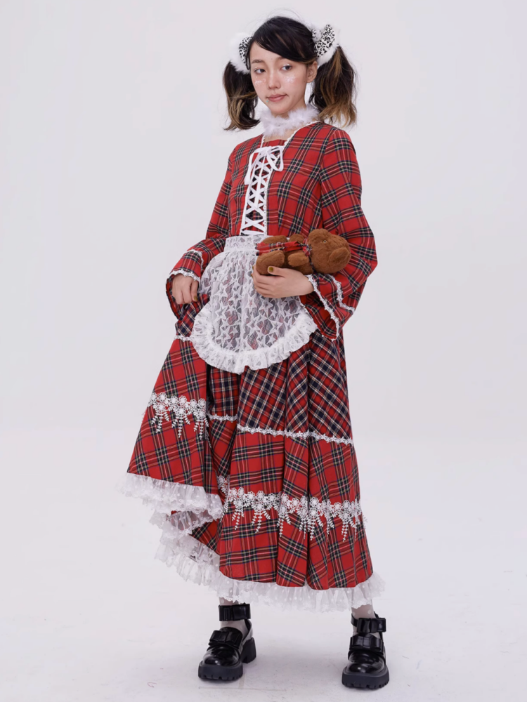 Sweet Plaid Lace-up Lolita Dress【s0000003183】