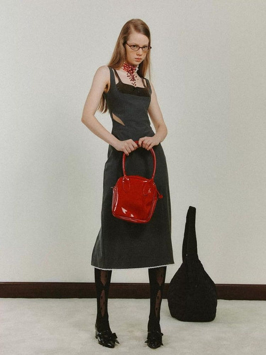 Patchwork Halter Long Dress【s0000006176】