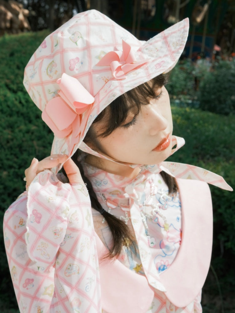 Animal Paradise Cutting Bow Double Sided Printing Sun Hat【s0000002985】