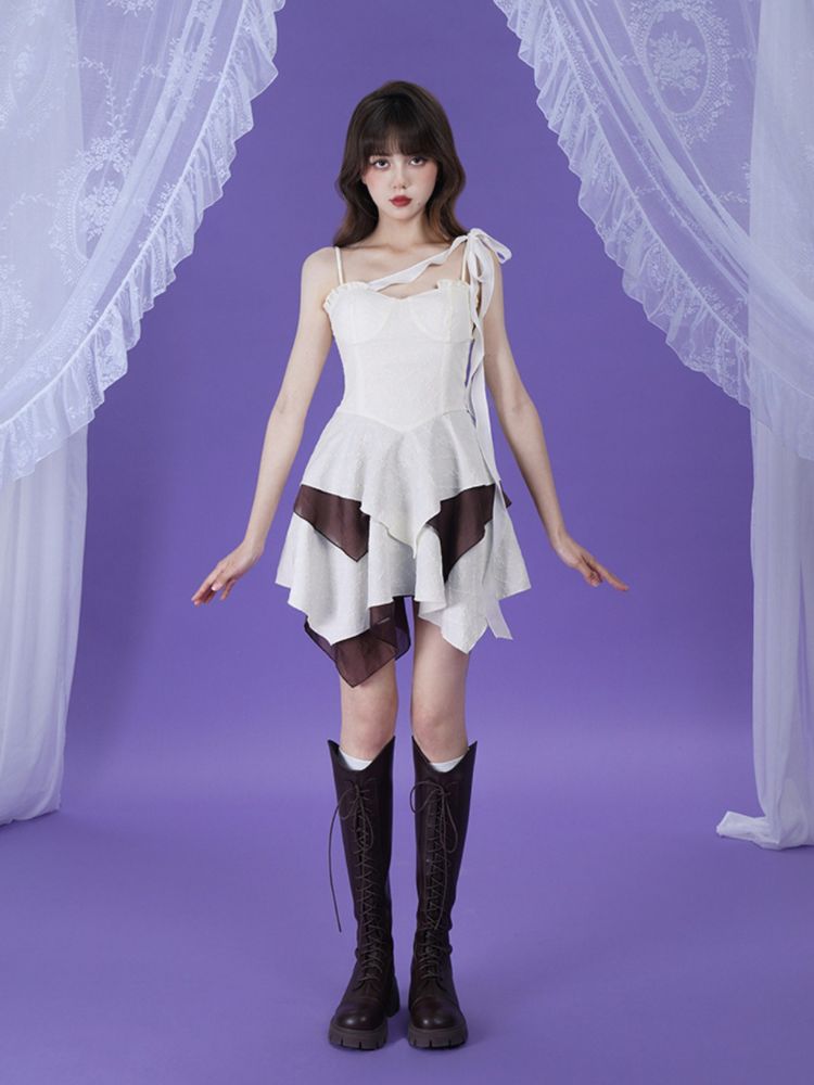 Romantic Ribbon Irregular Dress【s0000002054】