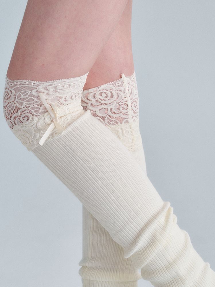 Lace knit pile leg cover【s0000002010】