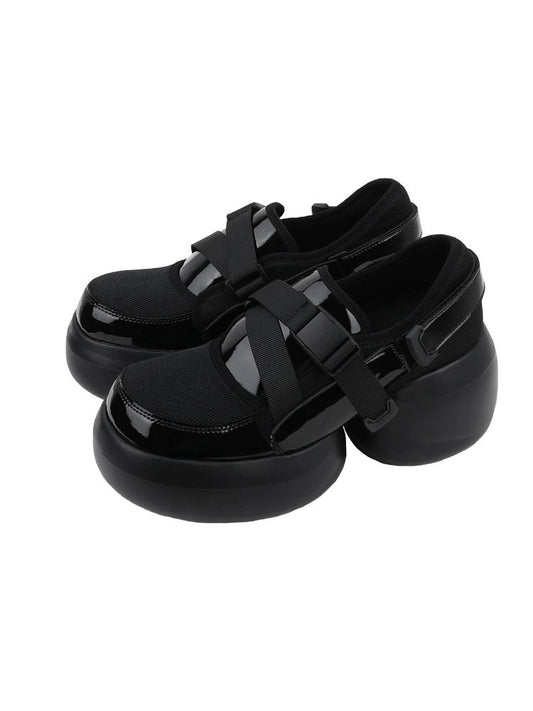 Round Toe Cross Belt Mesh Platform Shoes【s0000002307】