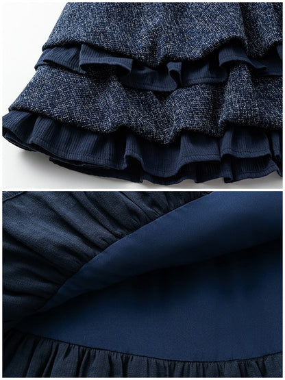 Elegant Bowtie Ruffle Pleated Dress【s0000004363】