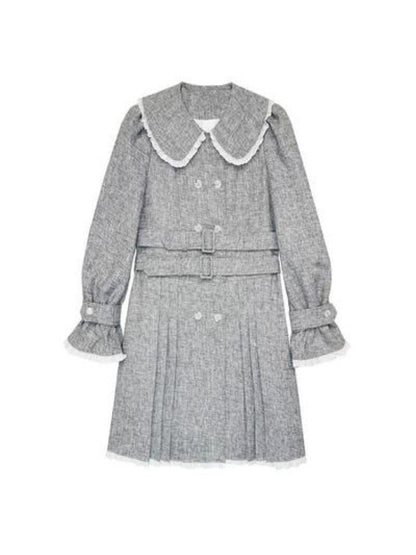 Vintage Doll Neck Long Sleeve Dress [s0000004419]