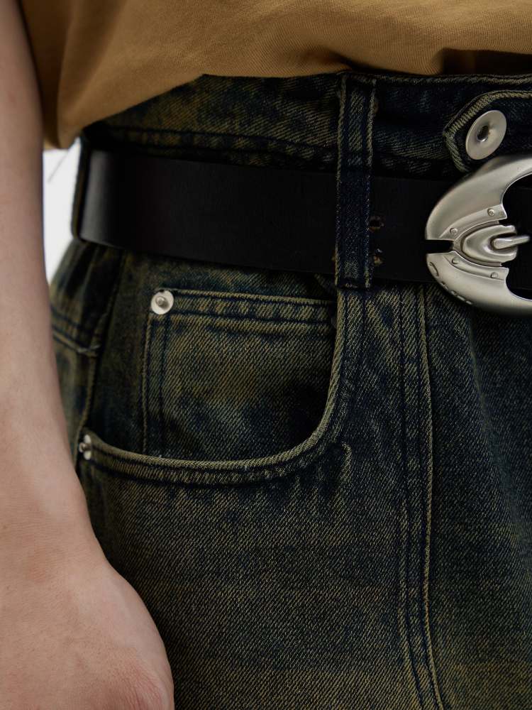 Multi Pocket Wide Leg Washed Denim Jeans【s0000006749】