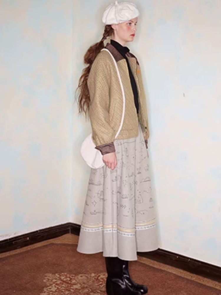 Embroidery / Printed Big Pendulum Skirt【s0000005910】