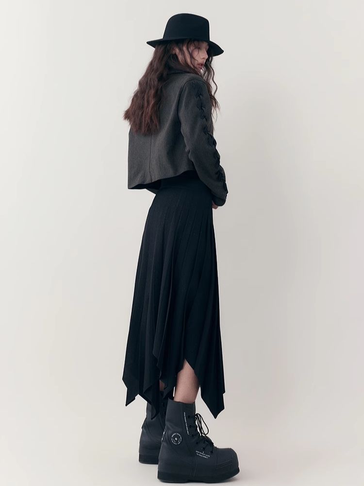 Irregular Mid-length Pleated Half-body Skirt【s0000006395】