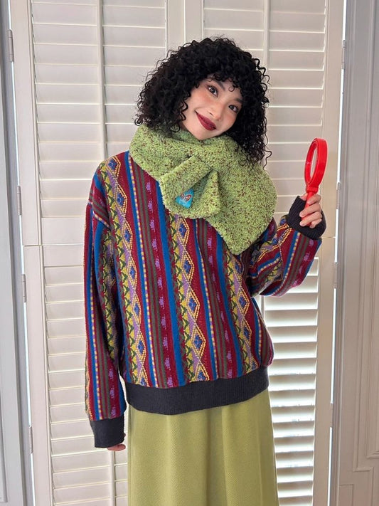 Vintage Jacquard Loose Sweater【s0000005133】