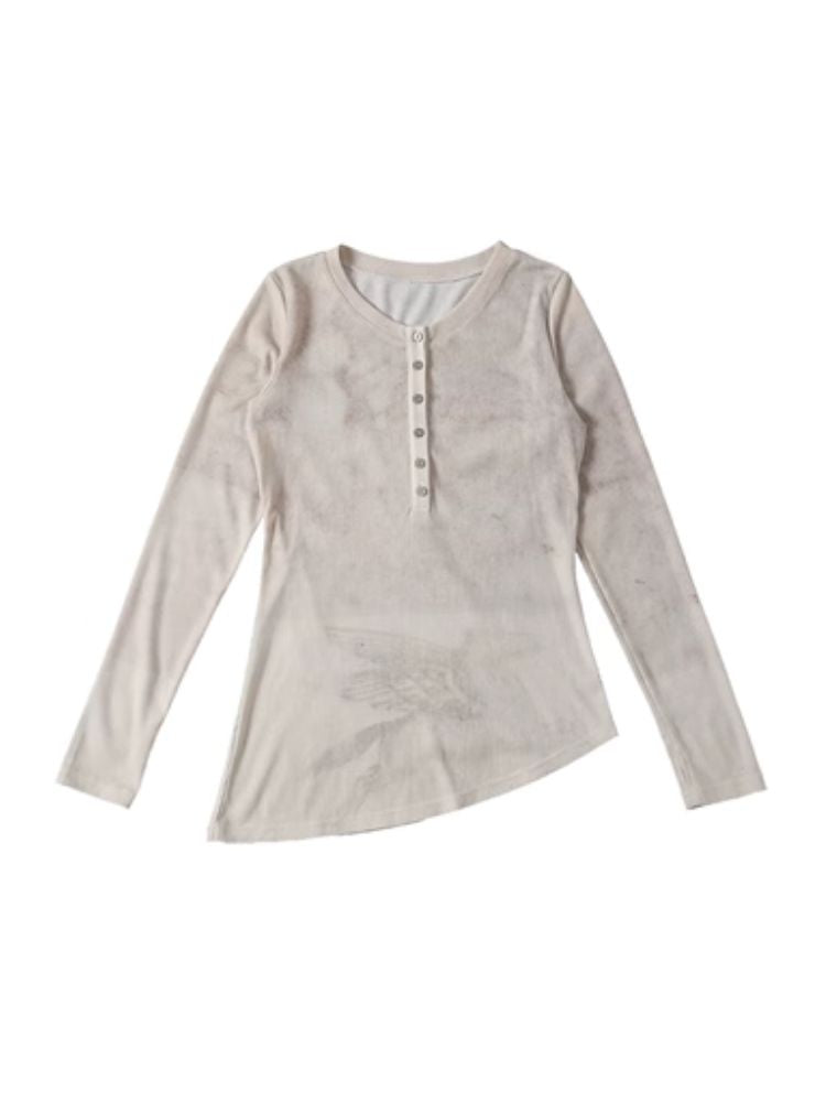 Retro Abstract Print Long Sleeve T-Shirt【s0000005752】