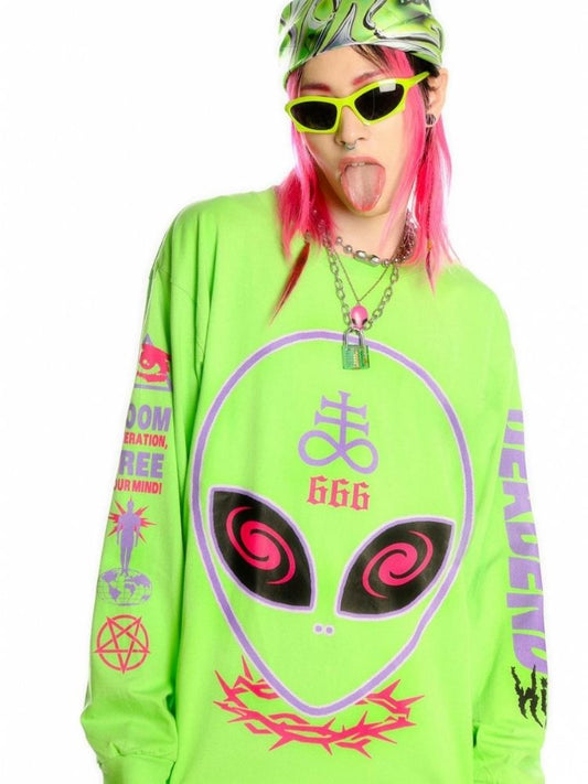 Alien Loose Long Sleeve Sweatshirt【s0000004457】