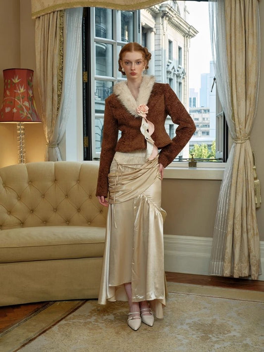 Gold Irregular Half Body Skirt【s0000005446】