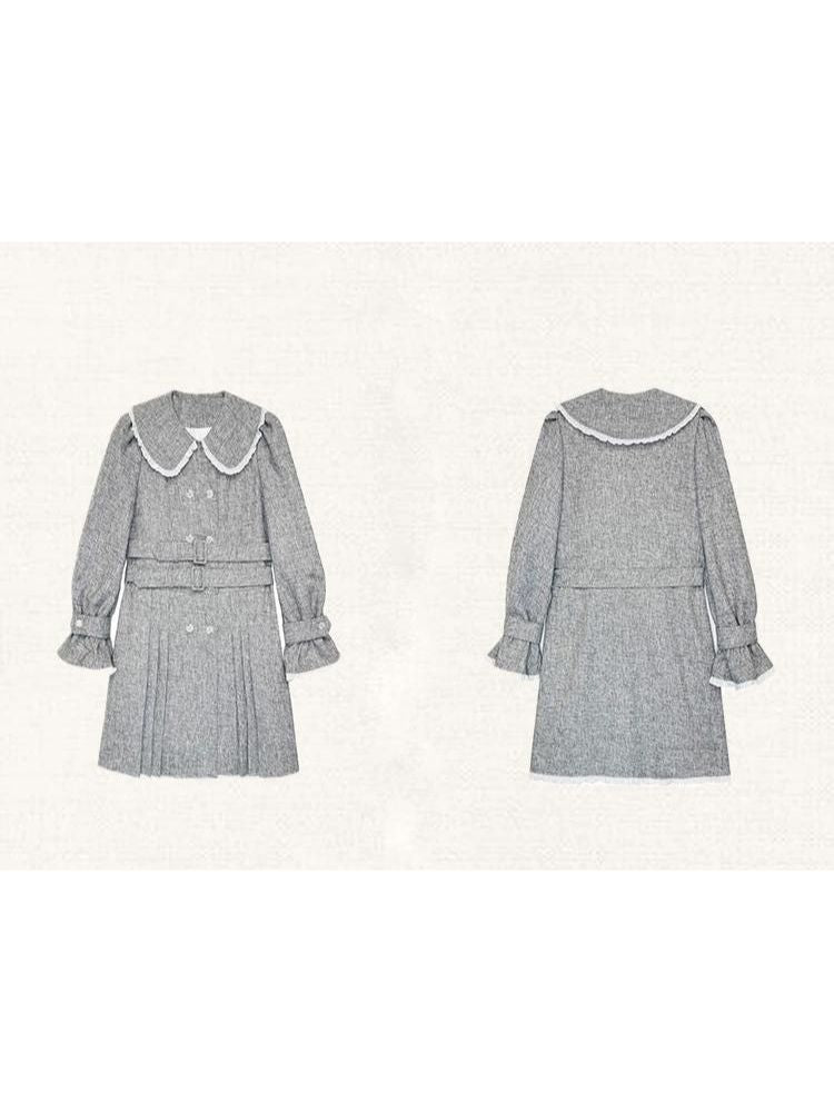 Vintage Doll Neck Long Sleeve Dress [s0000004419]