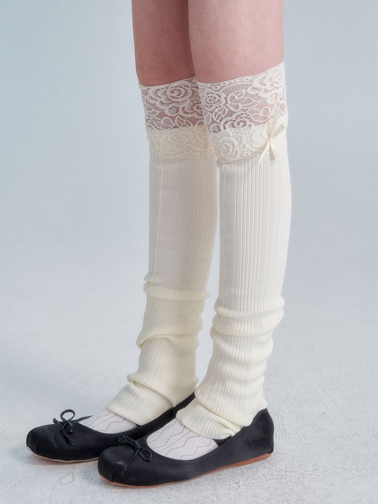 Lace knit pile leg cover【s0000002010】