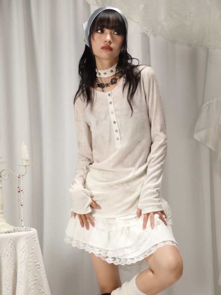 Retro Abstract Print Long Sleeve T-Shirt【s0000005752】