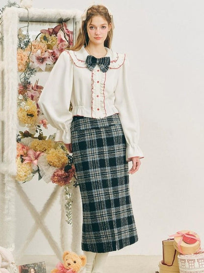 Wool thigh-length skirt【s0000004615】