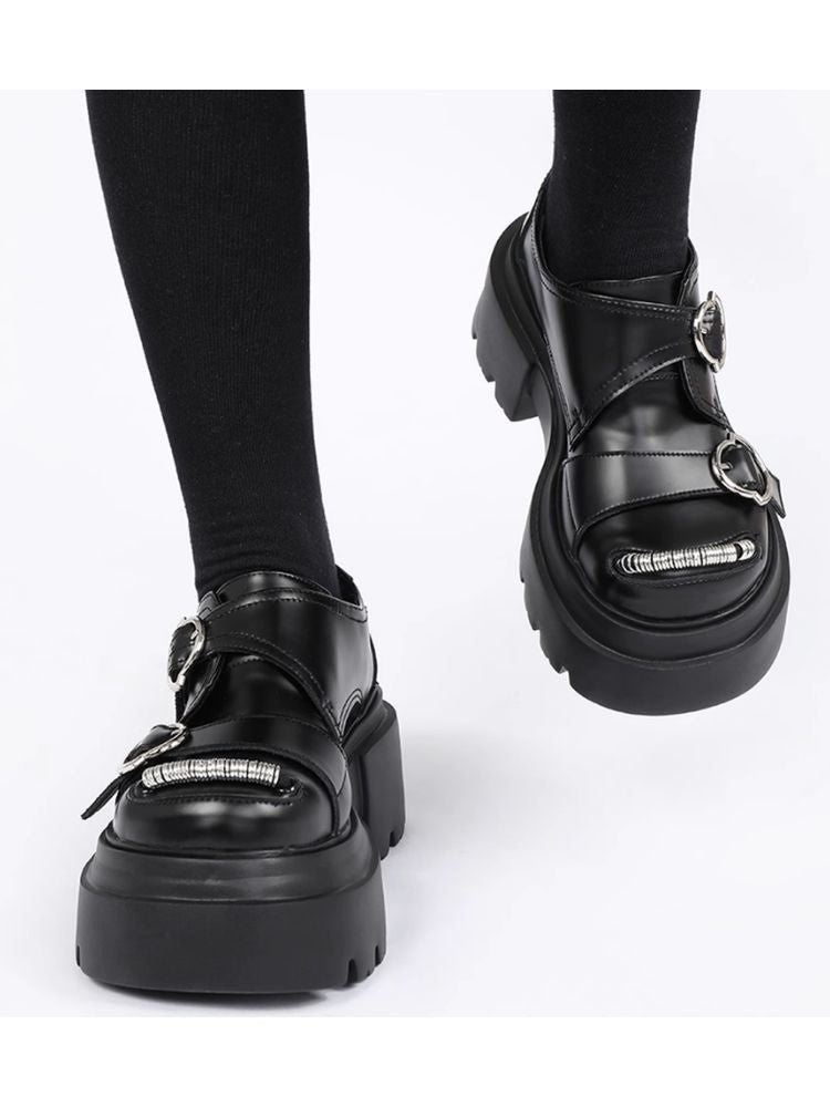 Fake leather platform shoes【s0000003921】