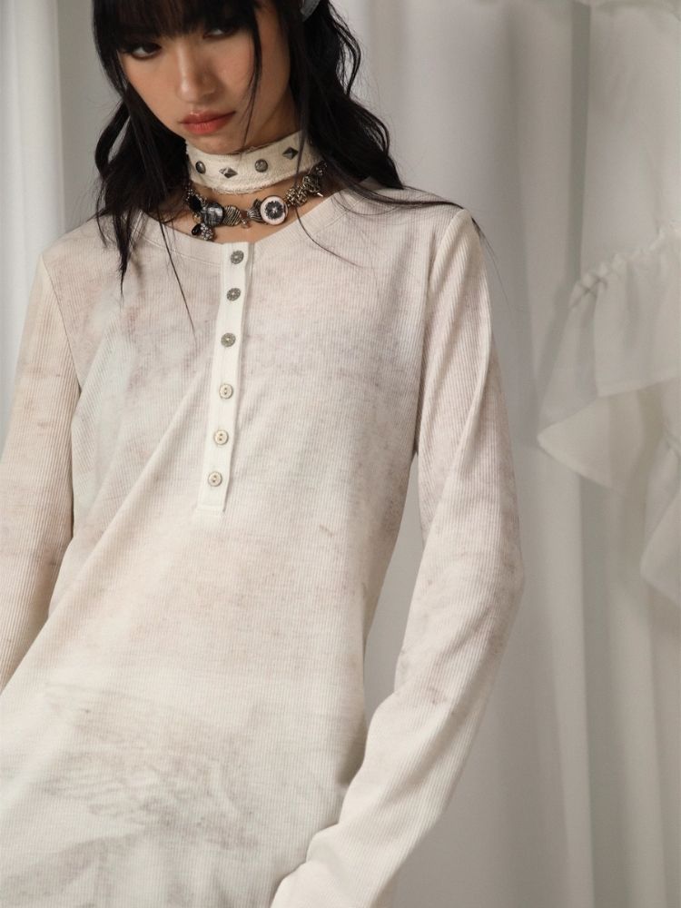 Retro Abstract Print Long Sleeve T-Shirt【s0000005752】