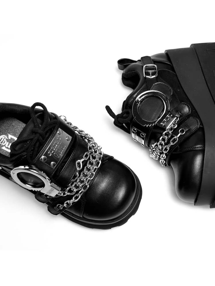 Y2K Handcuffs Velcro Platform SHOES [S0000008558]