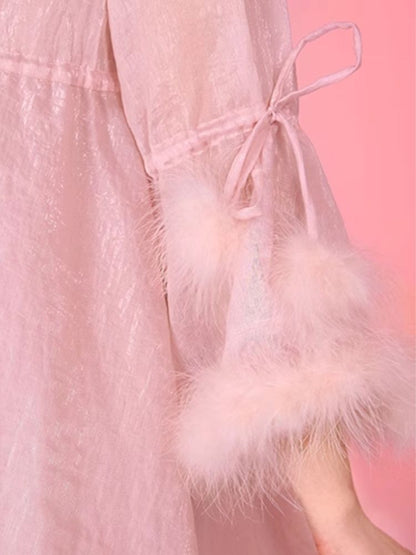 섹시한 잠옷 핑크 ha lte r d res robe set [s0000006583]