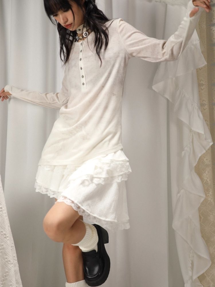 Retro Abstract Print Long Sleeve T-Shirt【s0000005752】