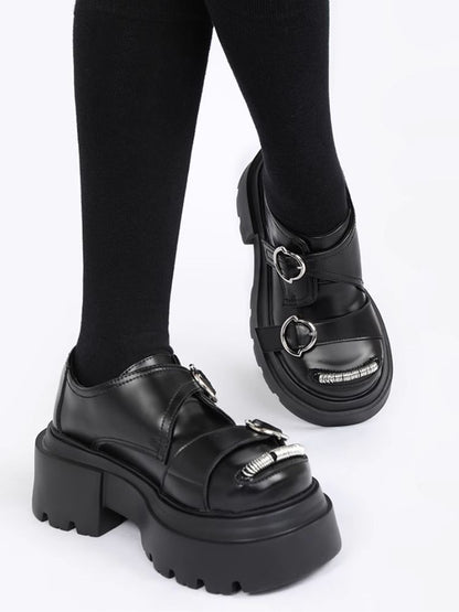 Fake leather platform shoes【s0000003921】