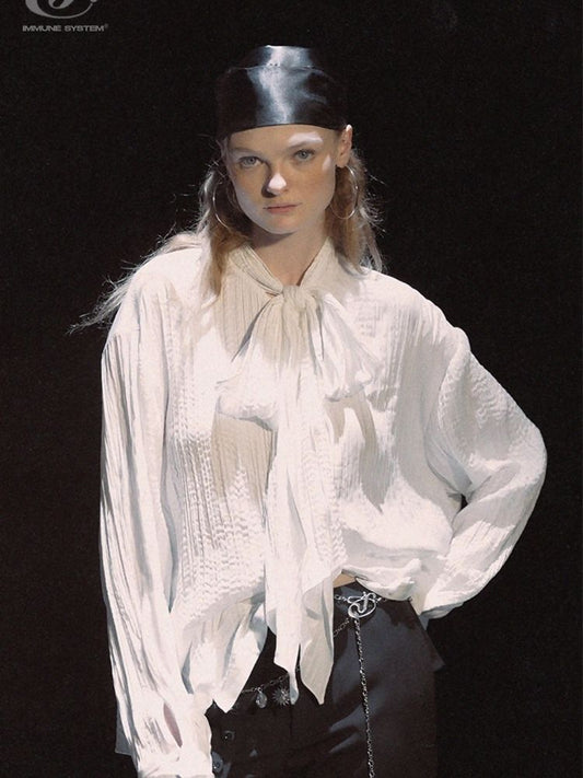 리본 부 롤 루피 홍수 셔츠 [S0000006450]