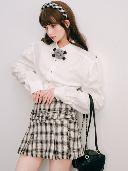 French Chic Waist Shape Long Sleeve Shirt【s0000003847】