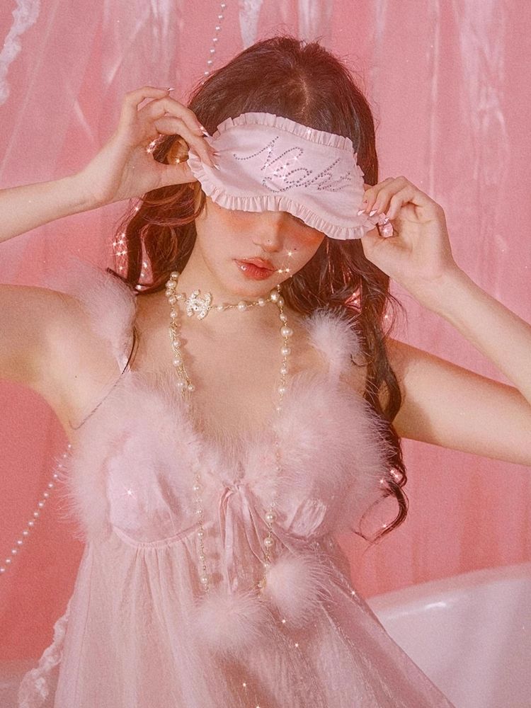 섹시한 잠옷 핑크 ha lte r d res robe set [s0000006583]