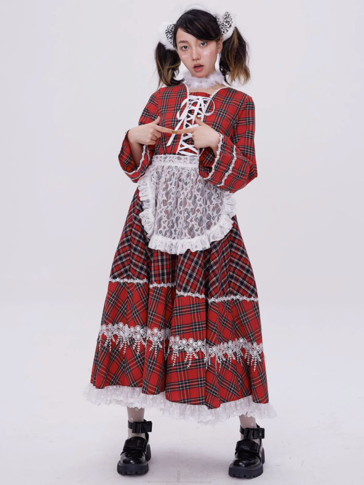 Sweet Plaid Lace-up Lolita Dress【s0000003183】