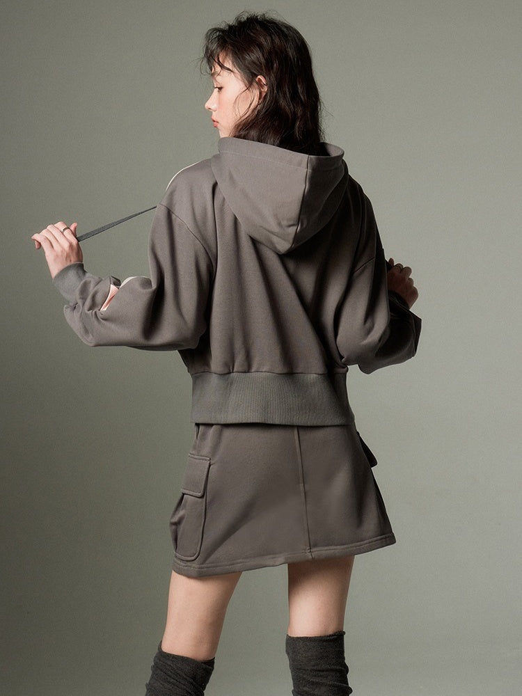 Sports Style ZIP-Up Hoodie &amp; A-Line Skirt [s0000003191]