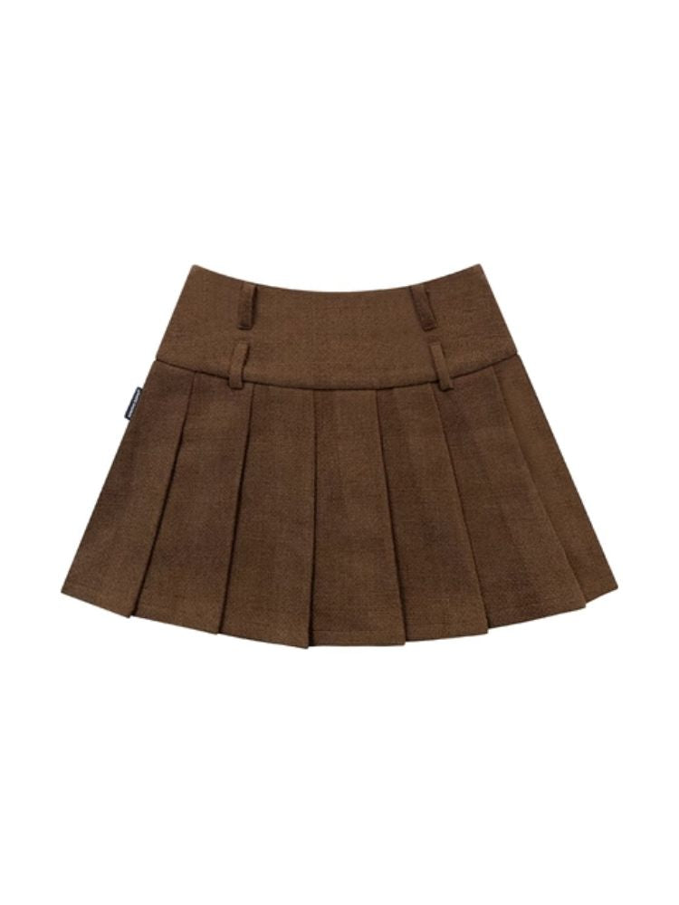 High waist slim pleated skirt【s0000003808】