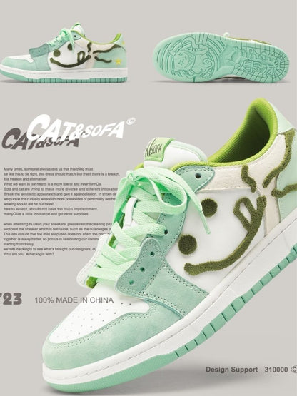 Gluttonous Cat Lace Up Sneakers Mint Green【s0000002564】