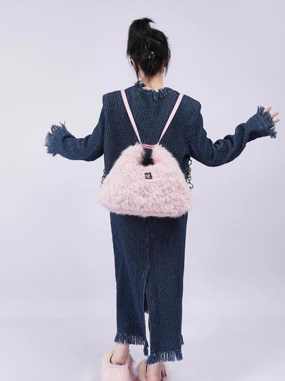 Large-capacity double shoulder fur bag 【s0000003474】