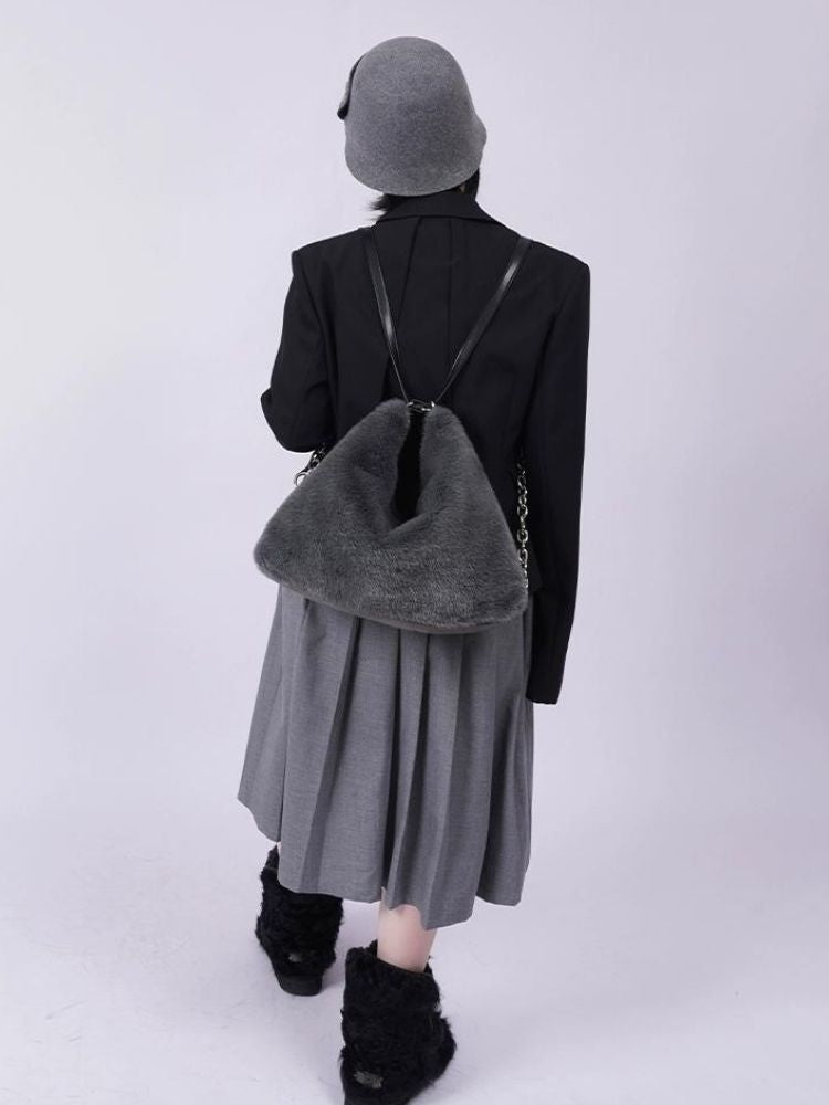 Large-capacity double shoulder fur bag 【s0000003474】