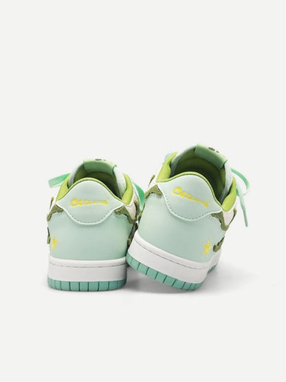 Gluttonous Cat Lace Up Sneakers Mint Green [s0000002564]