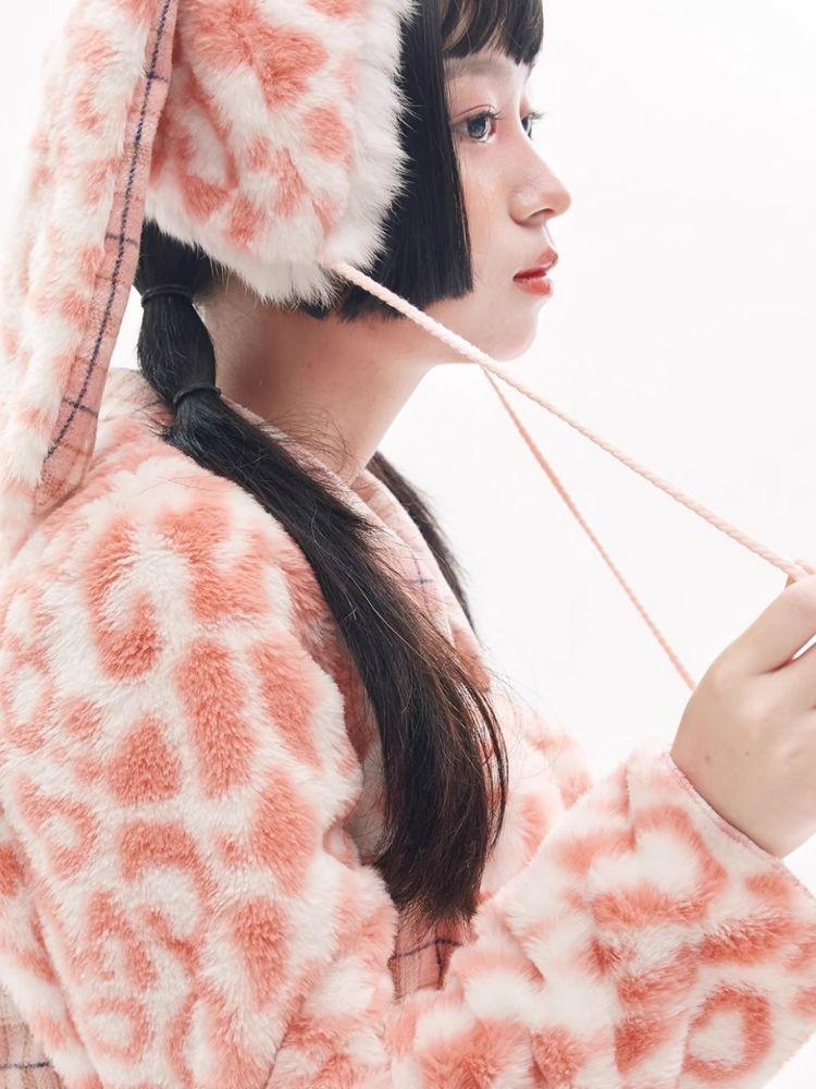 Cute furry warm ear protection hat niche design rabbit ears hat【s0000004271】