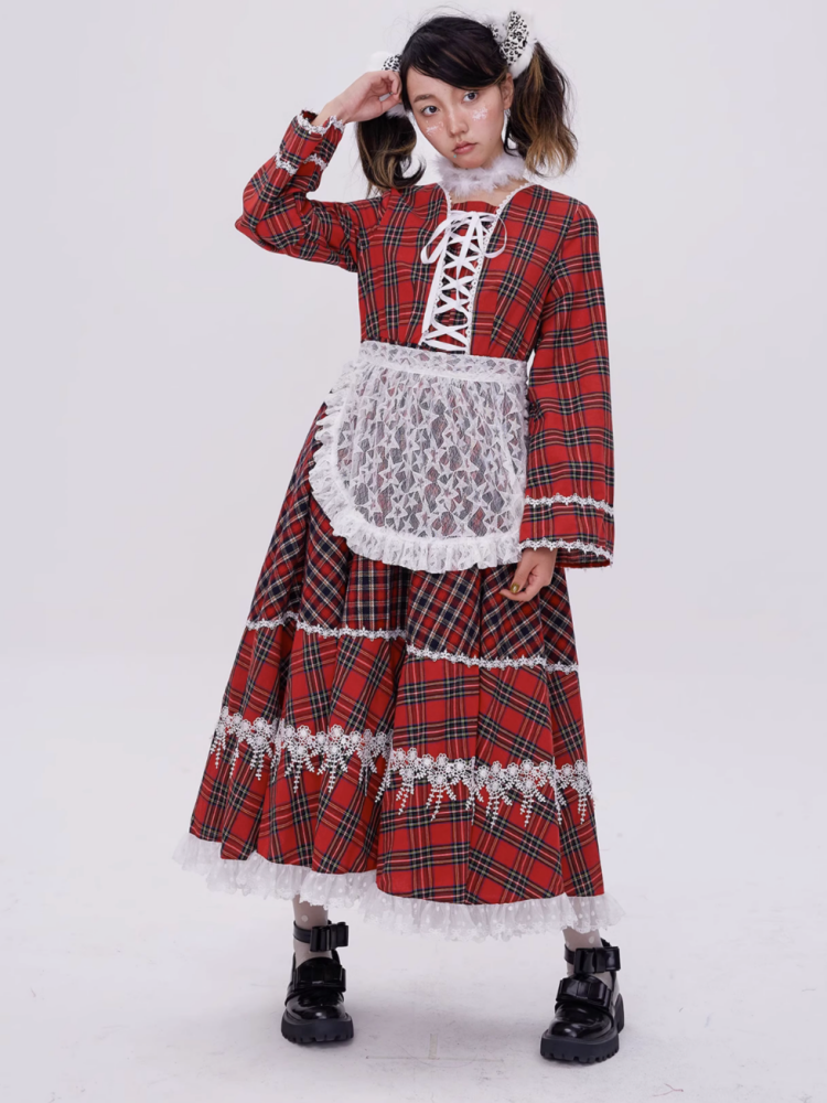 Sweet Plaid Lace-up Lolita Dress【s0000003183】