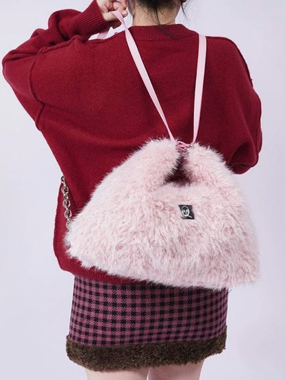 Large-capacity double shoulder fur bag 【s0000003474】