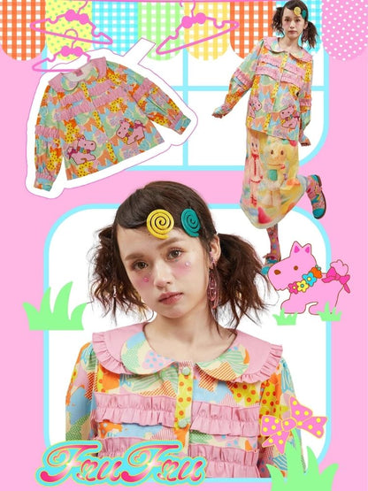 Pink doll collar shirt blouse【s0000004921】