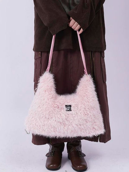 Large-capacity double shoulder fur bag 【s0000003474】