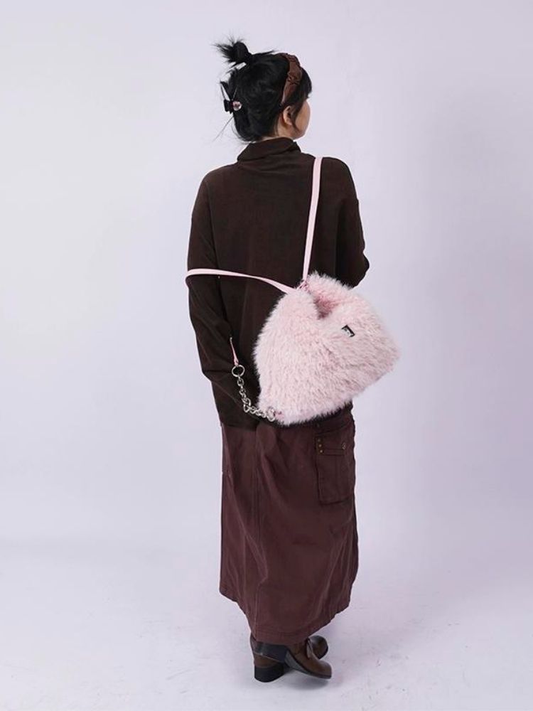 Large-capacity double shoulder fur bag 【s0000003474】