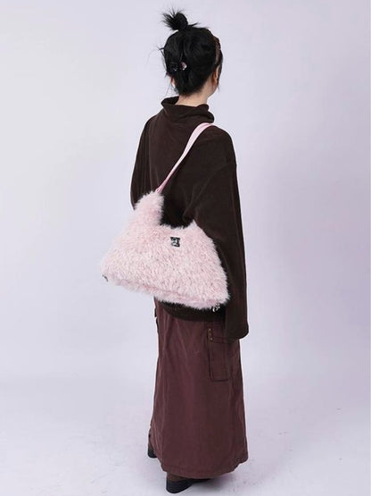 Large-capacity double shoulder fur bag 【s0000003474】