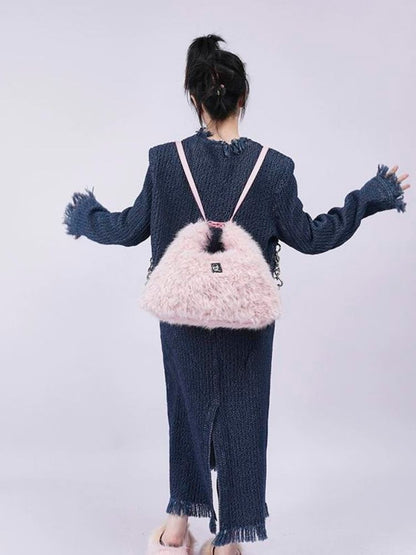 Large-capacity double shoulder fur bag 【s0000003474】